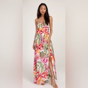 Lavender Brown Julissa Floral Maxi Dress